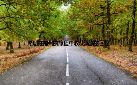 愿您在福州的旅程中收获满满的回忆